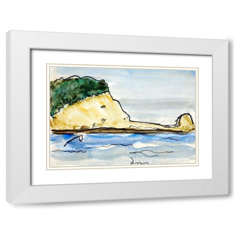 Target Rock White Modern Wood Framed Art Print with Double Matting by Dove, Arthur