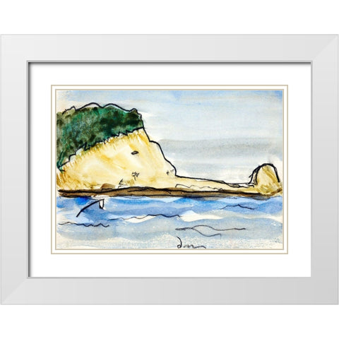 Target Rock White Modern Wood Framed Art Print with Double Matting by Dove, Arthur