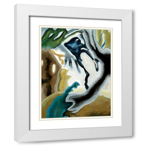 Barnyard Fantasy White Modern Wood Framed Art Print with Double Matting by Dove, Arthur