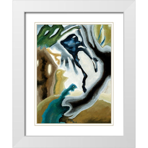 Barnyard Fantasy White Modern Wood Framed Art Print with Double Matting by Dove, Arthur