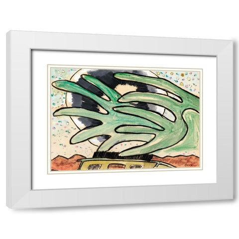 Silver Ball-Barge-and Trees White Modern Wood Framed Art Print with Double Matting by Dove, Arthur