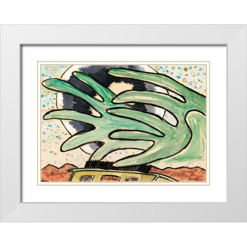Silver Ball-Barge-and Trees White Modern Wood Framed Art Print with Double Matting by Dove, Arthur