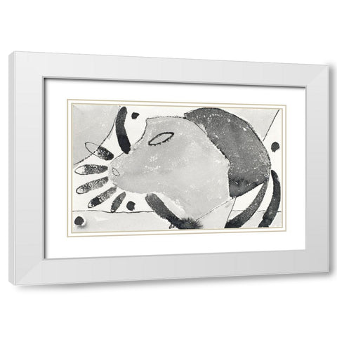 There Was a Cat Somewhere White Modern Wood Framed Art Print with Double Matting by Dove, Arthur