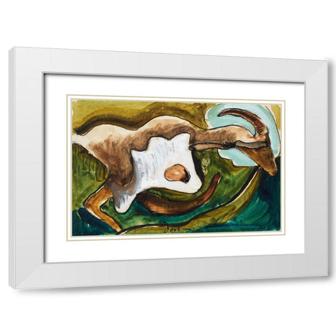 Study for Goat White Modern Wood Framed Art Print with Double Matting by Dove, Arthur
