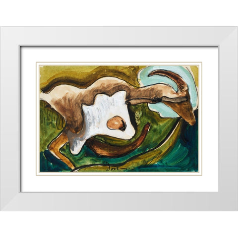 Study for Goat White Modern Wood Framed Art Print with Double Matting by Dove, Arthur