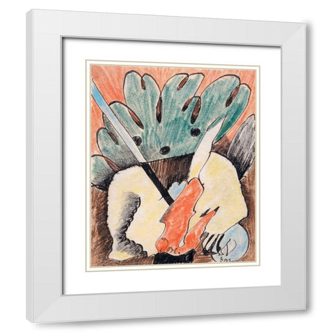 Untitled White Modern Wood Framed Art Print with Double Matting by Dove, Arthur