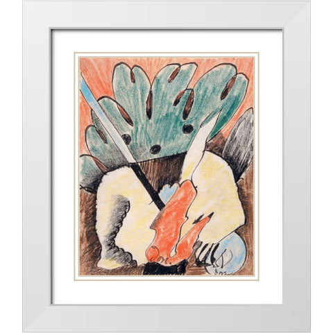 Untitled White Modern Wood Framed Art Print with Double Matting by Dove, Arthur
