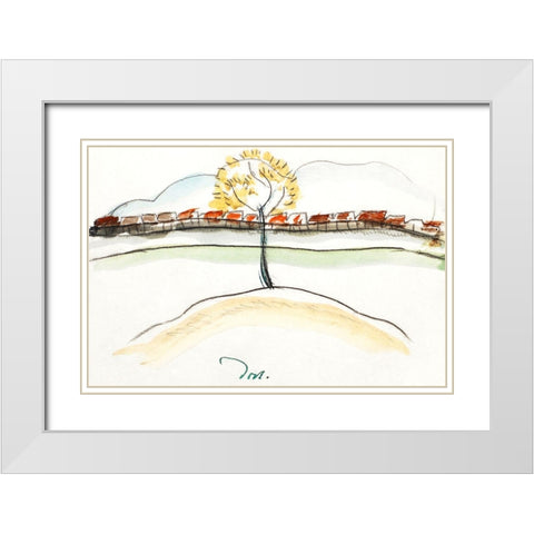 Fall Brook Railroad White Modern Wood Framed Art Print with Double Matting by Dove, Arthur