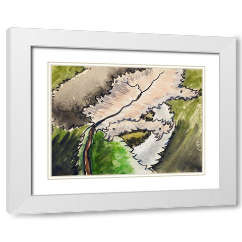 Dogwood White Modern Wood Framed Art Print with Double Matting by Dove, Arthur