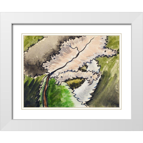 Dogwood White Modern Wood Framed Art Print with Double Matting by Dove, Arthur