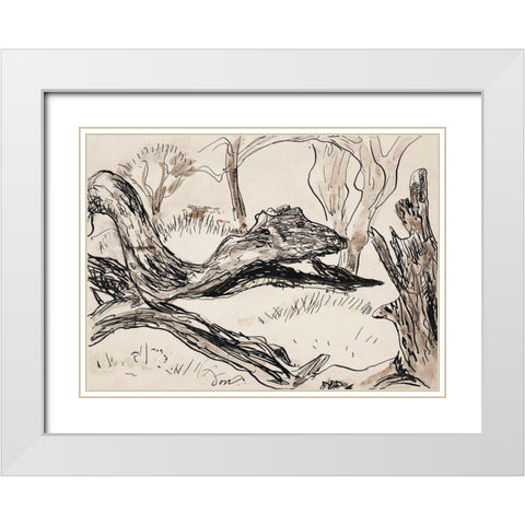Tree II White Modern Wood Framed Art Print with Double Matting by Dove, Arthur