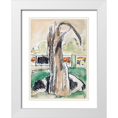 Tree White Modern Wood Framed Art Print with Double Matting by Dove, Arthur
