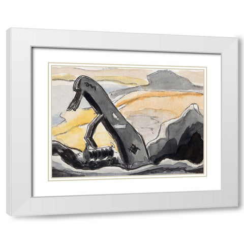 Steam Shovel–Port Washington White Modern Wood Framed Art Print with Double Matting by Dove, Arthur