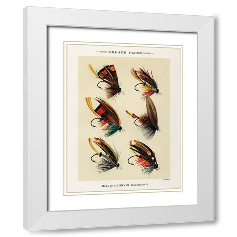 Salmon Fishing Flies III from Favorite Flies and Their Histories White Modern Wood Framed Art Print with Double Matting by Marbury, Mary Orvis