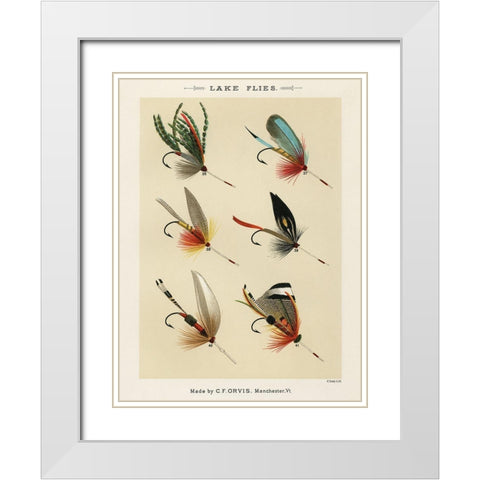 Lake Fishing Flies III from Favorite Flies and Their Histories White Modern Wood Framed Art Print with Double Matting by Marbury, Mary Orvis