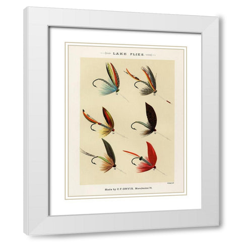 Lake Fishing Flies V from Favorite Flies and Their Histories White Modern Wood Framed Art Print with Double Matting by Marbury, Mary Orvis