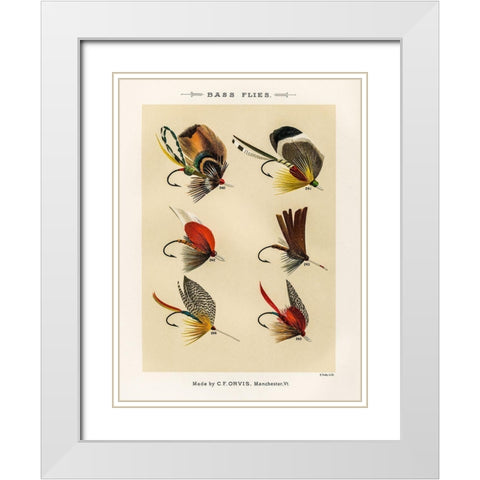 Bass Fishing Flies IX from Favorite Flies and Their Histories White Modern Wood Framed Art Print with Double Matting by Marbury, Mary Orvis