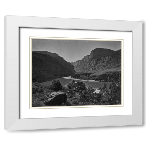 The gate of Lodore White Modern Wood Framed Art Print with Double Matting by OSullivan, Timothy H