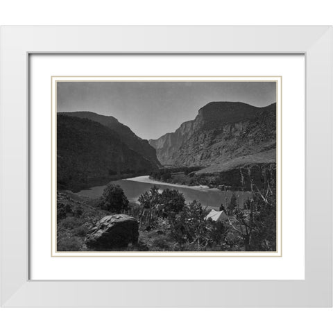 The gate of Lodore White Modern Wood Framed Art Print with Double Matting by OSullivan, Timothy H