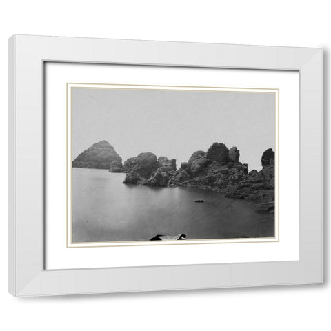Pyramid and domes-Pyramid Lake-Nevada White Modern Wood Framed Art Print with Double Matting by OSullivan, Timothy H