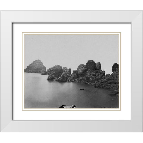 Pyramid and domes-Pyramid Lake-Nevada White Modern Wood Framed Art Print with Double Matting by OSullivan, Timothy H