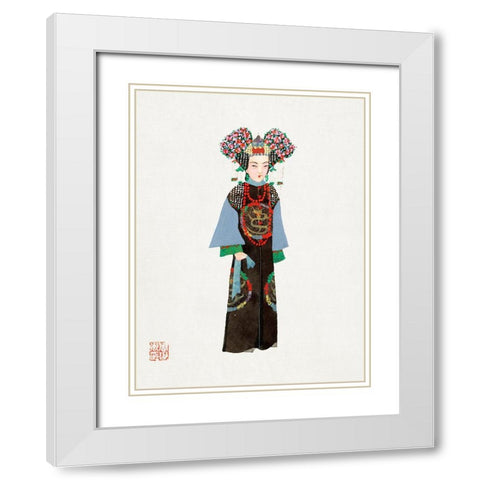 Chinese Empress costume White Modern Wood Framed Art Print with Double Matting by Vintage Chinese Clothing