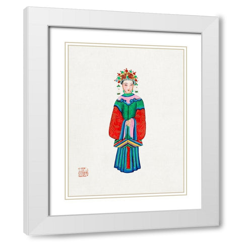 Princess imperial costume White Modern Wood Framed Art Print with Double Matting by Vintage Chinese Clothing