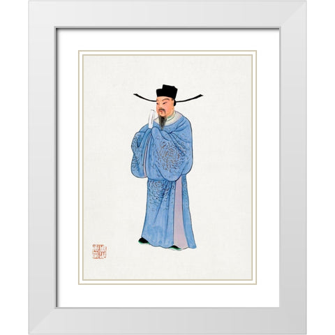 Mens official robe White Modern Wood Framed Art Print with Double Matting by Vintage Chinese Clothing