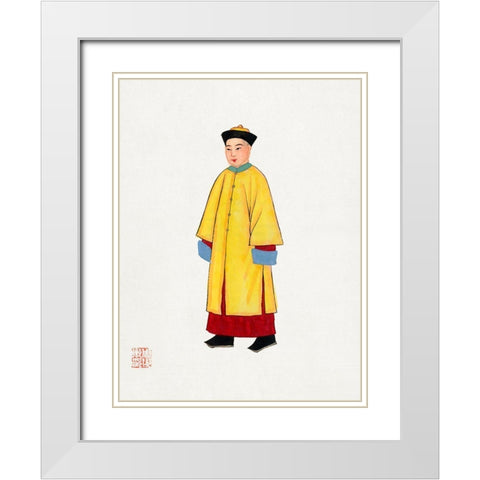 Man in yellow priest robe White Modern Wood Framed Art Print with Double Matting by Vintage Chinese Clothing