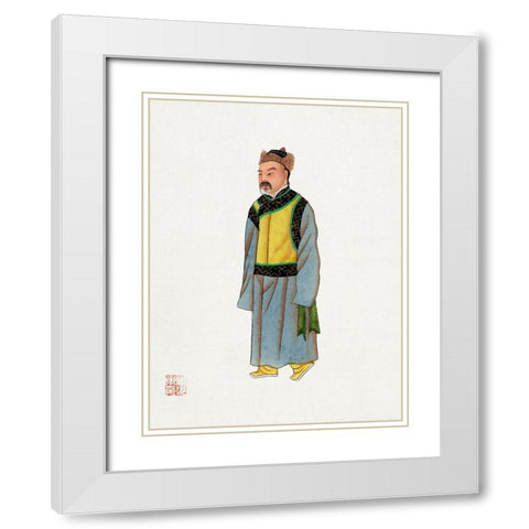 Ancient Mongolian costume White Modern Wood Framed Art Print with Double Matting by Vintage Chinese Clothing