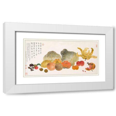 Fruit Still Life White Modern Wood Framed Art Print with Double Matting by Fuzhi, Ding