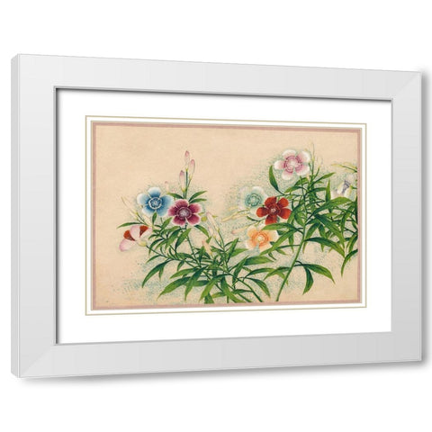 Pinks White Modern Wood Framed Art Print with Double Matting by Ruoai, Zhang