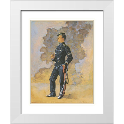 Lieutenant-Engineer Battalion-Mexican Army White Modern Wood Framed Art Print with Double Matting by Remington, Frederic