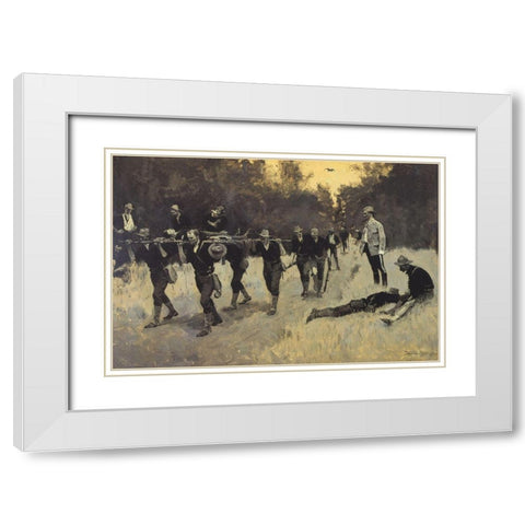 On the San Juan Road White Modern Wood Framed Art Print with Double Matting by Remington, Frederic