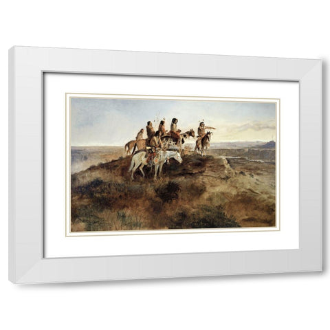 Signal Smoke White Modern Wood Framed Art Print with Double Matting by Russell, Charles Marion
