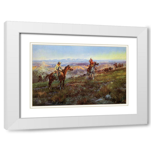 Toll Collectors White Modern Wood Framed Art Print with Double Matting by Russell, Charles Marion