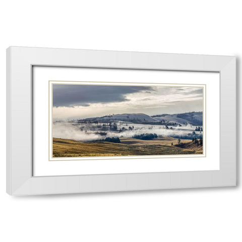 Dusting of Snow, Blacktail Deer Plateau, Yellowstone National Park White Modern Wood Framed Art Print with Double Matting by The Yellowstone Collection