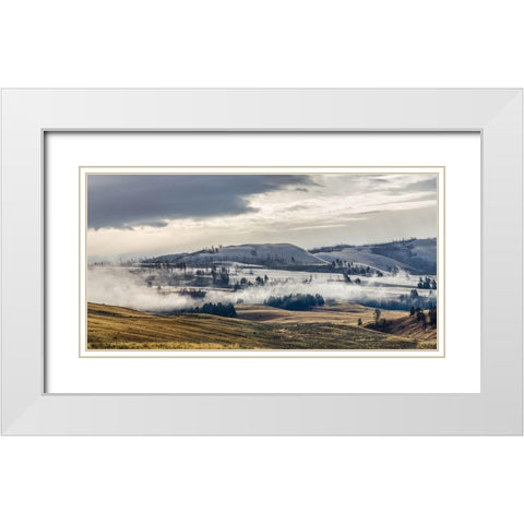 Dusting of Snow, Blacktail Deer Plateau, Yellowstone National Park White Modern Wood Framed Art Print with Double Matting by The Yellowstone Collection