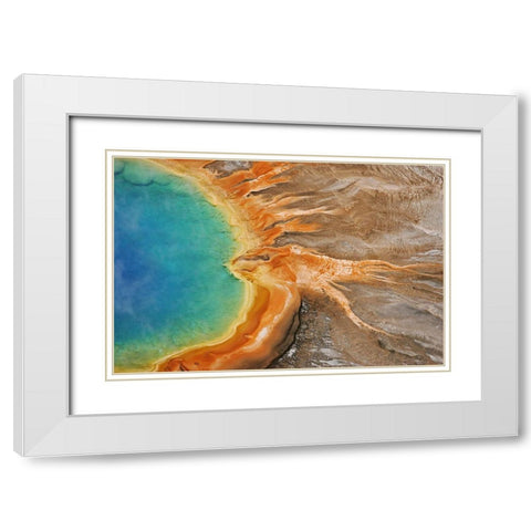 Grand Prismatic Spring, Yellowstone National Park White Modern Wood Framed Art Print with Double Matting by Peaco, Jim
