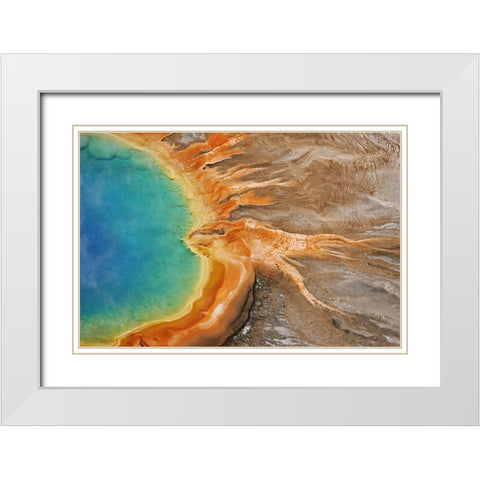Grand Prismatic Spring, Yellowstone National Park White Modern Wood Framed Art Print with Double Matting by Peaco, Jim
