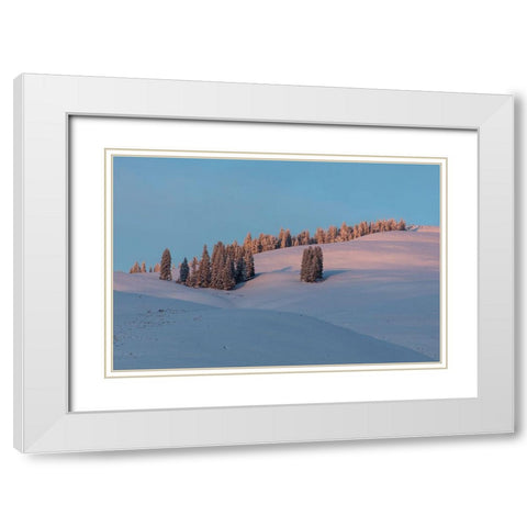 Last Light on Flanks of Bison Peak, Yellowstone National Park White Modern Wood Framed Art Print with Double Matting by The Yellowstone Collection