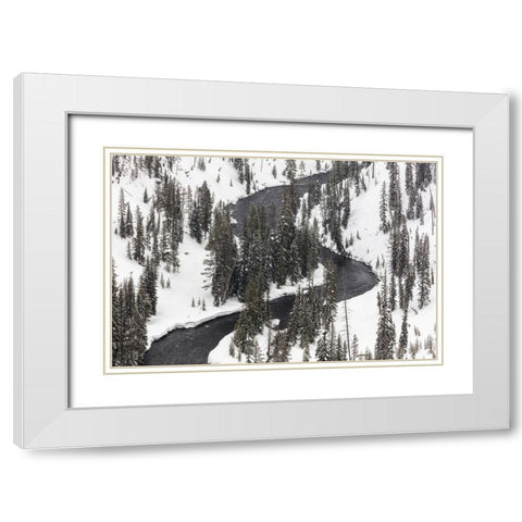 Lewis River, Yellowstone National Park White Modern Wood Framed Art Print with Double Matting by Frank, Jacob W.