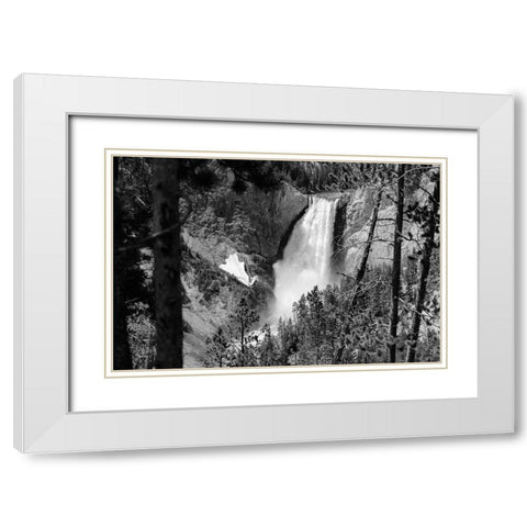 Lower Falls from Lookout Point, Yellowstone National Park White Modern Wood Framed Art Print with Double Matting by Frank, Jacob W.
