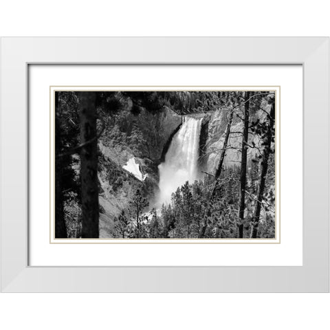 Lower Falls from Lookout Point, Yellowstone National Park White Modern Wood Framed Art Print with Double Matting by Frank, Jacob W.
