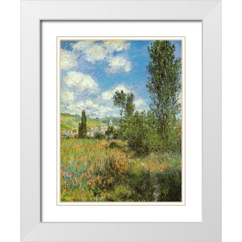 Path in Ile St-Martin-Vetheuil 1881 White Modern Wood Framed Art Print with Double Matting by Monet, Claude