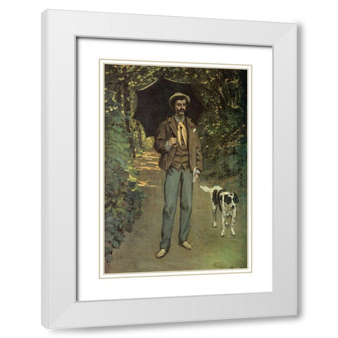 Portrait of a Man 1865 White Modern Wood Framed Art Print with Double Matting by Monet, Claude