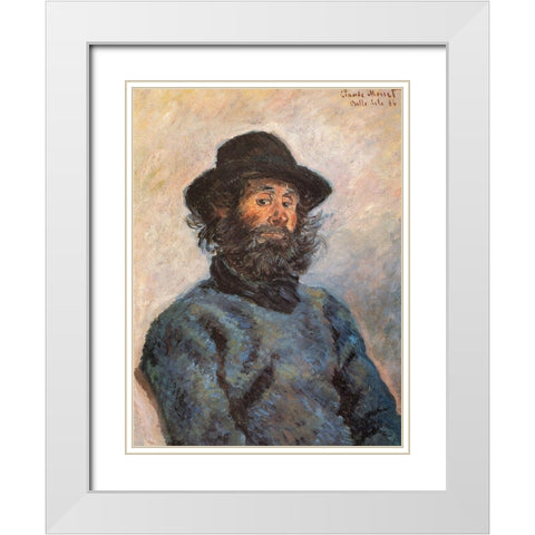 Portrait of Poly 1886 White Modern Wood Framed Art Print with Double Matting by Monet, Claude