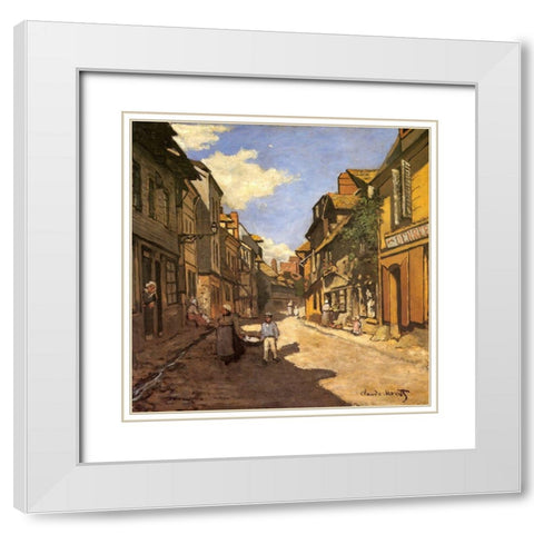 Rue de la Bavolle 1864 White Modern Wood Framed Art Print with Double Matting by Monet, Claude