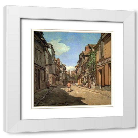Rue de la Bavolle-Honfleur 1864 White Modern Wood Framed Art Print with Double Matting by Monet, Claude