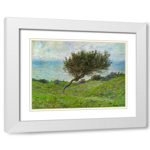 Sea coast at Trouville 1881 White Modern Wood Framed Art Print with Double Matting by Monet, Claude